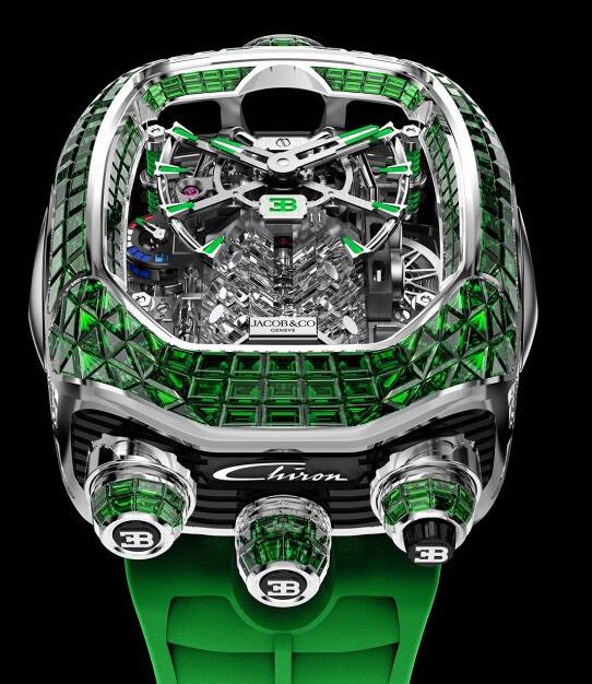 Jacob & Co Replica watch BUGATTI CHIRON TOURBILLON BAGUETTE TSAVORITE BU800.30.BE.UA.ABRUA